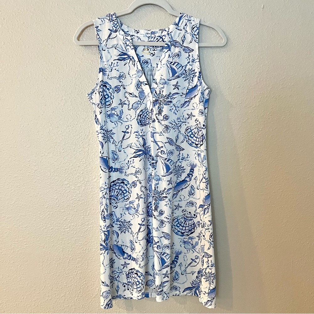 Lilly Pulitzer NWOT Dev Dress Resort White Barefoot Beachcomber 100% Pima Cotton